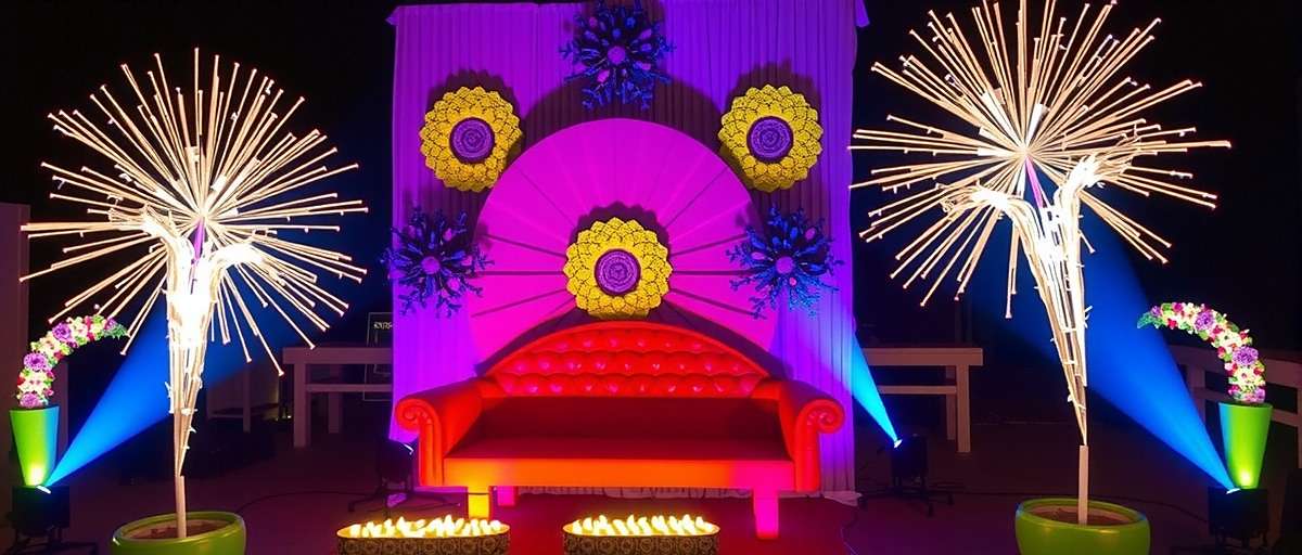 Fiesta Set Piece Specialists Diwali Dhamaka Event Fiesta Set Piece Specialists Diwali Dhamaka event showing elaborate diya arrangements and fireworks displays
